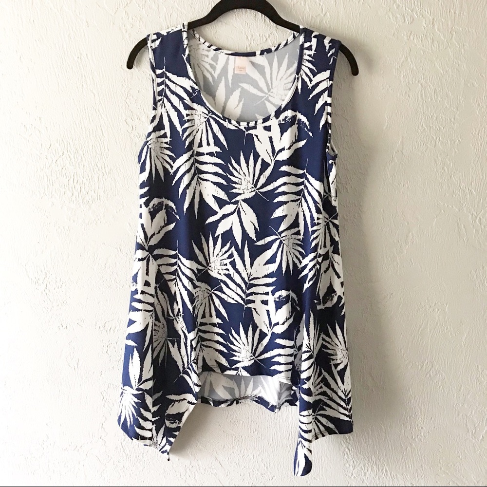 Mimex / Tank Tunic M-L. Navy blue and white print